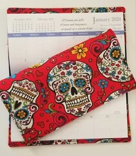 Cotton Fabric Sugar Skull 2025-26 Pocket Calendar & Appointment Book