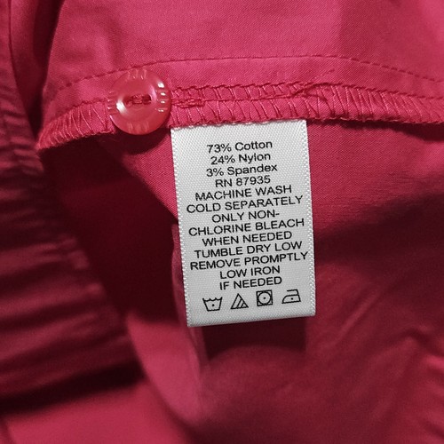 Susan Graver Shirt Size 8 Button Front Hi-Low Hem Pocket Long Sleeve Pink - Picture 6 of 7