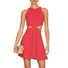 Alice + Olivia Cara Fit Flare Dress in Bright Poppy