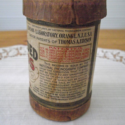 Vintage Edison Gold Moulded Record Canister Box Only Echo All Over the World ~ - Picture 5 of 10