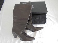 Hugo Boss Leder Stiefel NP 450€ TOP Schuhe Pumps High Heels Tasche Gr 36 36,5 37