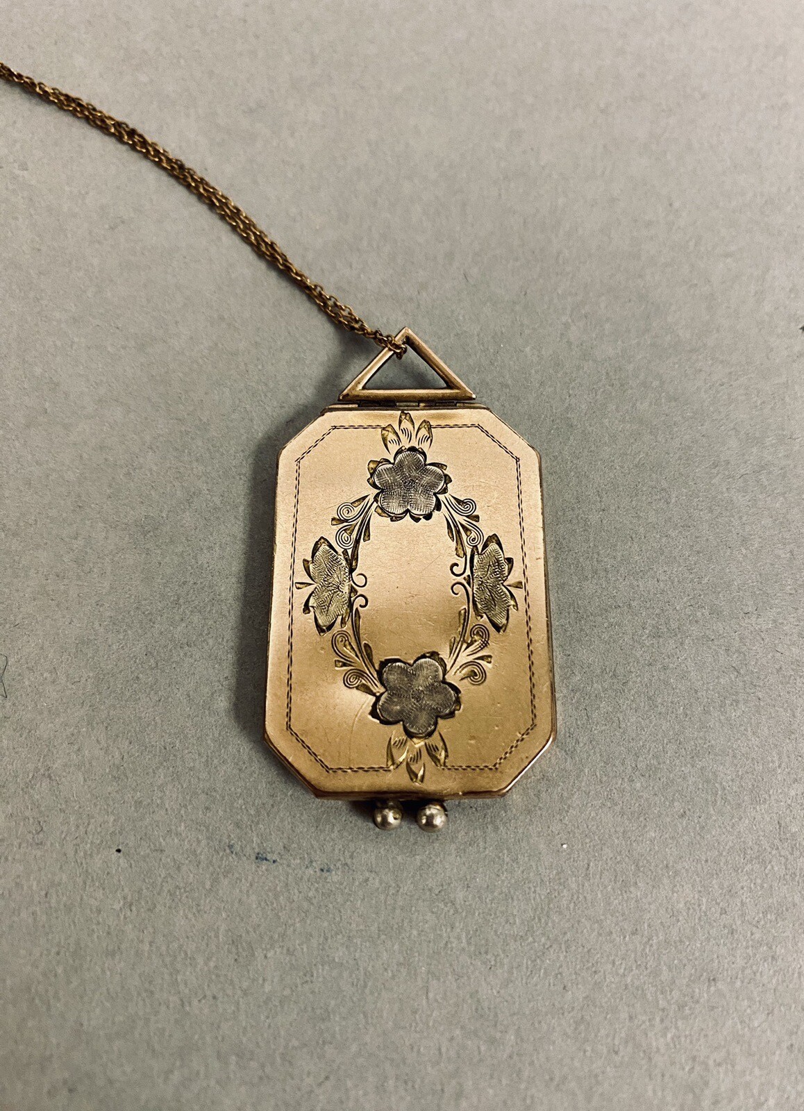 Antique Victorian Era Large Rectangular Etched Go… - image 5