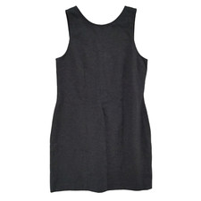 J.CREW Ponte Mini Shift Dress Dark Grey V Back Sleeveless Stretch Size M