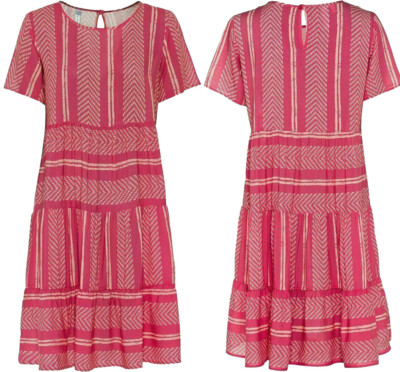 Ethno Boho Jersey-Kleid Tunika-Kleid Größen 40 und 42 pink Neu G-936863