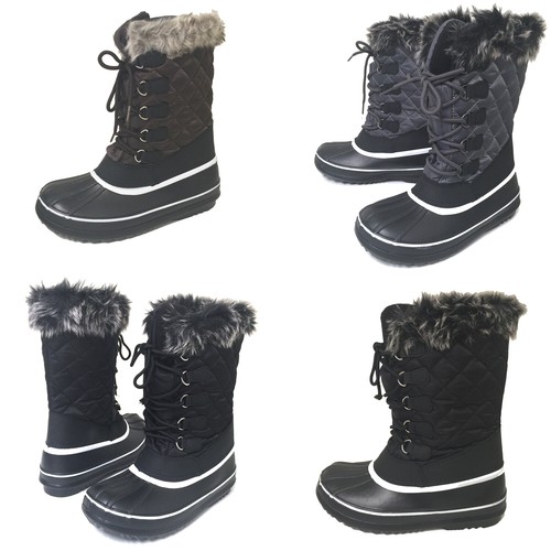 Womens Winter Boots Fur Warm Insulated Water Resistant Ski Snow Shoes Sizes:5-11 - 第 1/16 張圖片