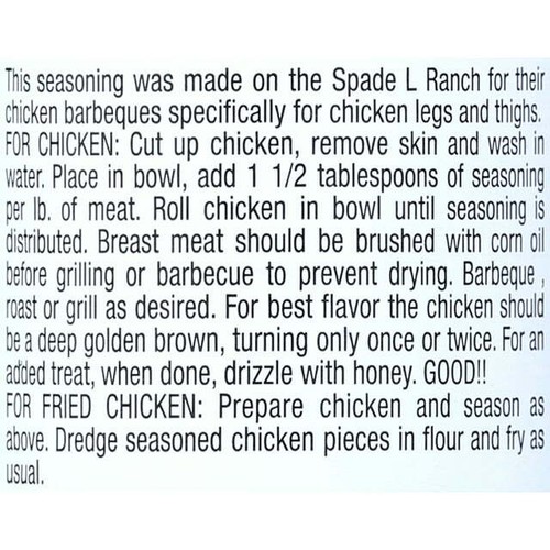 Spade L Ranch Chicken Seasoning, 6 oz - Picture 4 of 5