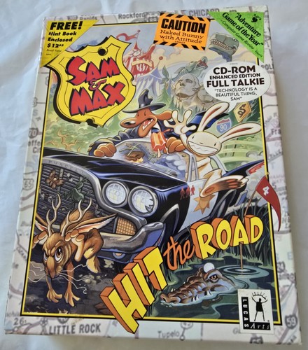 Sam & Max Hit the Road: Complete Box PC CD-ROM '93 LucasArts w/Hint&Coloring Bks