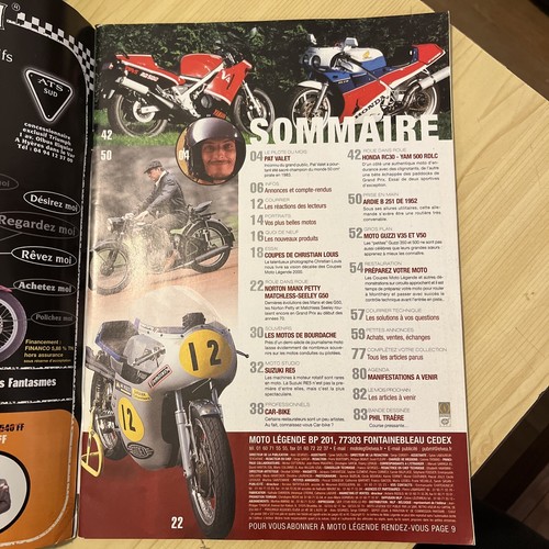 MOTO LEGENDE 112 YAMAHA RDLC 500 SUZUKI RE-5 MATCHLESS Seeley HONDA RC 30 VFR - Picture 2 of 2