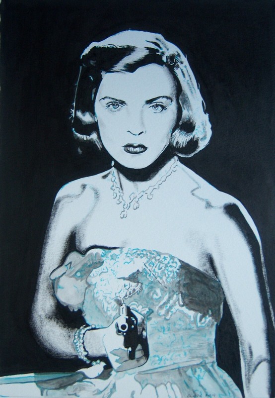 Original art - LIZABETH SCOTT - 2019 film noir, pulp illustration - GREG CLARK