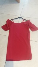 Ladies Stylish Cold Shoulder Dress Red size L Uk 14 