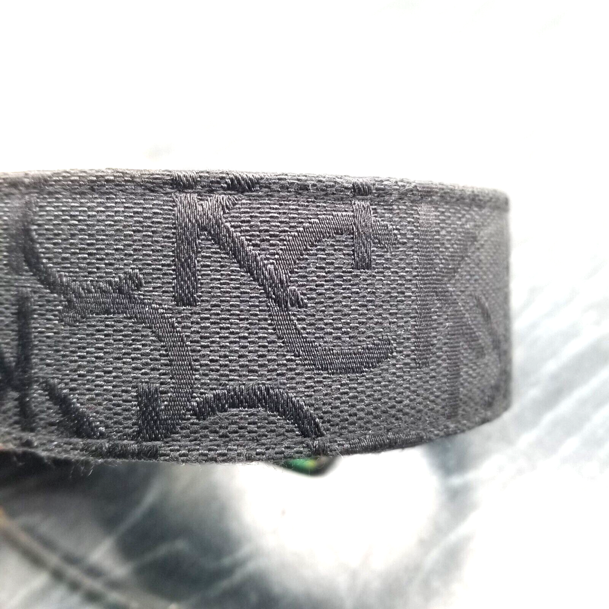 CALVIN KLIEN VINTAGE Matte Silver Logo Branded Black Leather Belt Made in USA L Vintage Calvin Klein Leather Belt: Black & Silver Buckle  main image 3