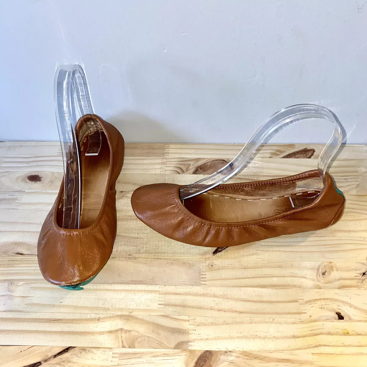 Chestnut Tieks Leather Ballet Flats In Chestnut Size 6