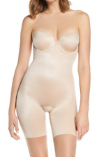 NEW SPANX 'Suit Your Fancy' Midthigh Bodysuit Size S Small Champagne Beige 148