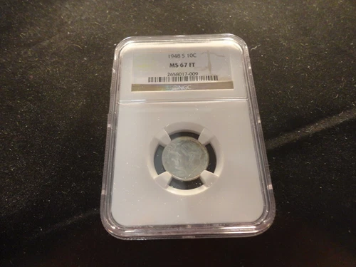 1948-S  ROOSEVELT DIME NGC  MS67 FT  FULL TORCH- DISCOUNTED-POWER BUY