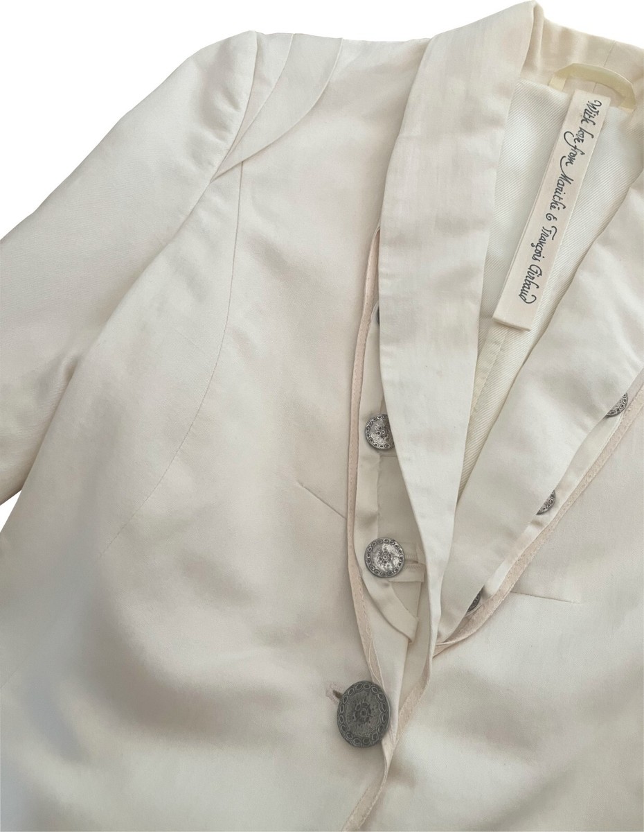 Ensemble Veste Et Pantalon Large Marithé Et François Girbaud - Écru Glamour - Taille 40