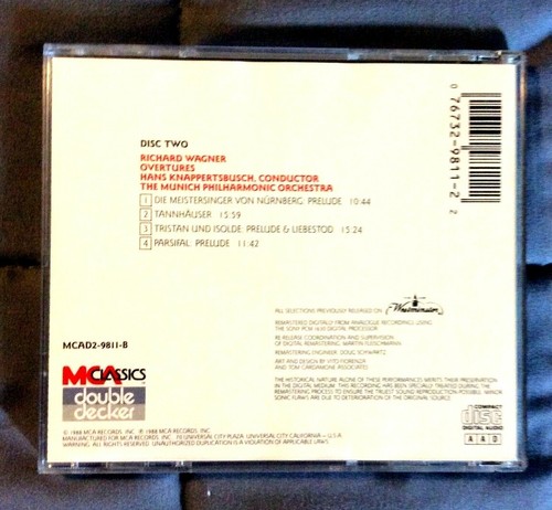 Richard Wagner Overtures Munich Phil. Orch. Hans Knappertsbusch Like New 2 CDset - Picture 4 of 4