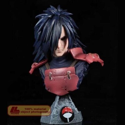Anime ninja Shippuden Uchiha Madara Head Bust PVC Figure Statue Toy Gift