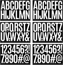 9 Sheets 3" White Vinyl Letters & Numbers Kit, Self-Adhesive for Mailbox & Signs