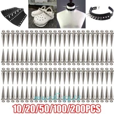 Punk Cone Metal Spikes Rivets Studs Screw Back For DIY Clothing Jacket Leather