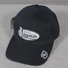 Vntg NHL Hat Adjustable Strap Old Time Sports Hat Black Stanley Cup