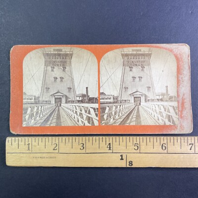 Elevator Tower and Indian Bazaar Building Stereoview Niagara Falls c1870s Y3417