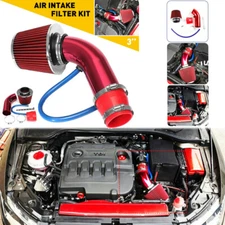 Car Air Intake Kit Aluminum Alloy Pipe Diameter 3"+Cold Air Intake Filter+Clamp