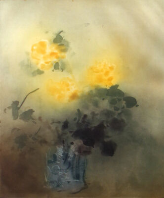 Kaiko Moti Still Life Yellow Roses Framed Signed Aquatint Etching