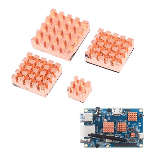 4Pcs/Set For Orange Pi 3 LTS Heat Sink Aluminum Alloy Radiator Copper Cooler Kit - Photo 6/11
