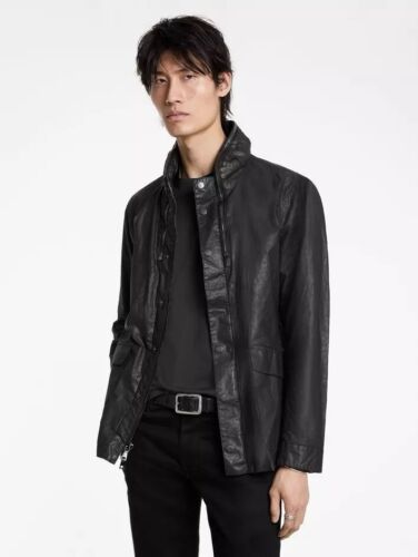 John Varvatos Woodhaven Military Jacket Mens Black. Size EU 50 USA 40. NWT $1298