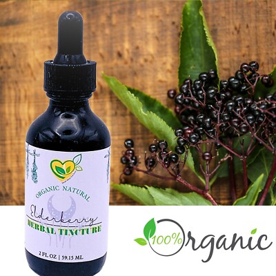 Elderberry Tincture 2oz   Organic Liquid Herbal Immune Defense