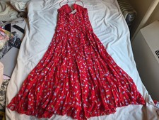 J. Crew Women's Collection Ruched Chiffon Dress Red Multi Ajustable Straps Nwt