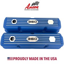 Ford Fe 360 Short Blue Valve Covers - Finned - Engraved Logo - Ansen Usa Ford Fe 360 Short Blue Valve Covers - Finned - Engraved Logo - Ansen Usa