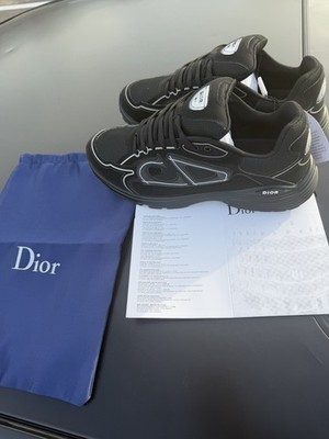 Dior B30 Black Low Top Lace-Up Logo Athletic Sneakers New Without Box