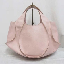 JURGEN LEHL Leather Hand Tote Bag Light Pink Lined Ladies