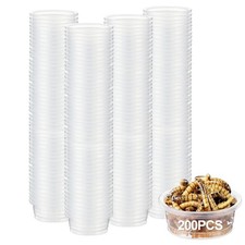 200 pcs 0.5oz Crested Gecko Food and Water Feeding Cups  Reptile Feeder Bowls 