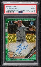 2019 Bowman Green Shimmer Refractor 73/99 Logan Webb #CPA-LW PSA 9 MINT Auto 4al