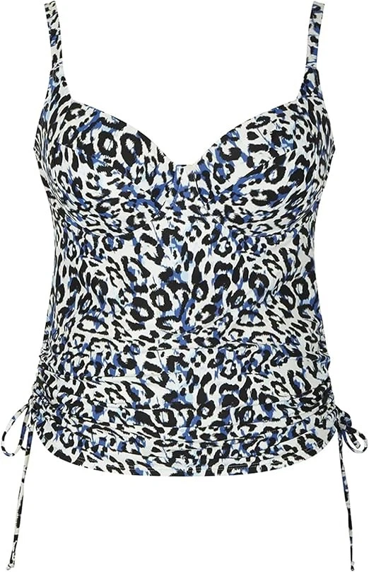 Camiseta de baño Panache BLUE ANIMAL Serengeti Tankini, EE. UU. 38G, UK 38F Foto 4 de 4