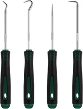 WILLBOND 4 Pcs Pick and Hook Set Precision Automotive 6.5 Inches, Dark Green 