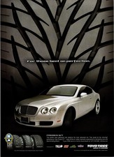 2005 • Pubblicità stampa pneumatici Bentley Continental GT per Toyo • anni 2000 Y2K HIP HOP BA.27