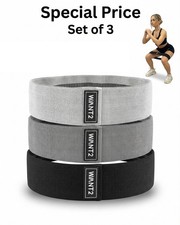 3 Fabric Resistance Bands Booty Glute Leg Hip Pilates Butt Non Slip
