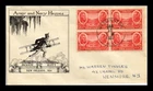 US COVER ARMY HEROES JACKSON SCOTT FDC SCOTT 786 BLOCK OF 4 HISTORIC ARTS