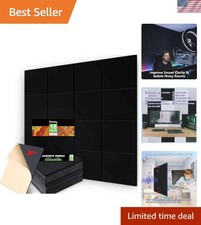 18 Pack Black Acoustic Panels 12"X12"X 0.4"Sound Absorbing Panel Wall Decorat...