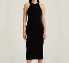 Hearts & Hips Women’s size S | Ribbed Black Midi Dress (NWOT) (F7)!