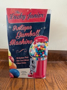 Vintage 12" The Lucky Junior Gumball Machine Die-Cast Metal W/ Globe NEW!!