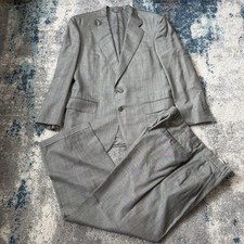 VTG Ermenegildo Zegna EU 50 Gray 2pc Pant Suit Pleated Cuffed Wool Silk Cashmere