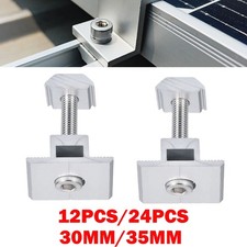 12/24Pcs 30/35mm Solar Panel Middle Clamps Aluminium Solar Panel Mount Mid Clip