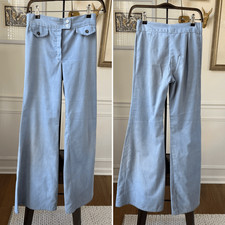 Vintage 70s Bell Bottom Chambray Blue Pants XS 2 4