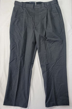 Roundtree Yorke Men's Gray Dress Pants Performance Chino Pleated 36x32 New