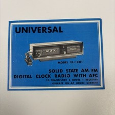 UNIVERSAL MODEL EL -201 SOLID STATE AM/ FM Digital Clock Radio With AFC Manual
