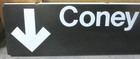 Vintage New York City Subway Metal Train Station Sign Coney Island F Train NYC — photo 2